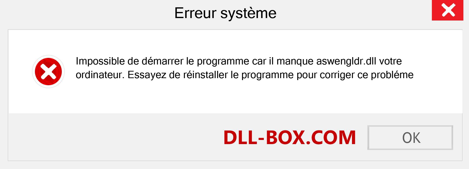 Le fichier aswengldr.dll est manquant ?. Télécharger pour Windows 7, 8, 10 - Correction de l'erreur manquante aswengldr dll sur Windows, photos, images