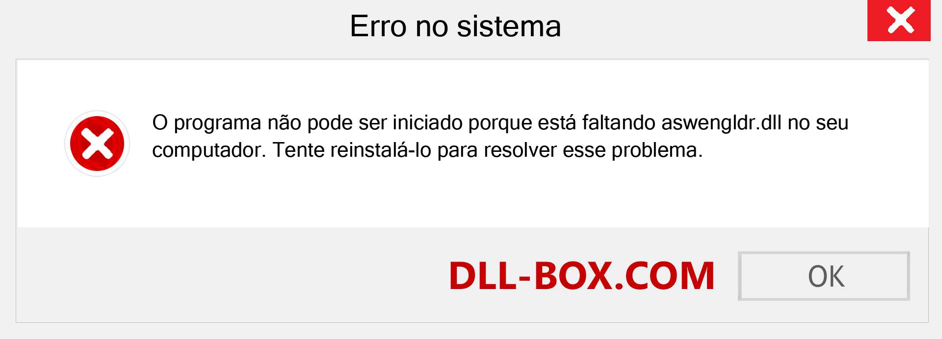 Arquivo aswengldr.dll ausente ?. Download para Windows 7, 8, 10 - Correção de erro ausente aswengldr dll no Windows, fotos, imagens